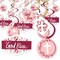 Big Dot of Happiness Pink Elegant Cross - Girl Religious Party Hanging Decor - Party Decoration Swirls - Set of 40